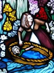 Miriam with Moses--Liturgical Windows